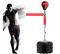 MEHOOSPVN Sac de frappe pour entraînement de boxe, sac de frappe sur pied, hauteur réglable, avec gants de boxe, position réfléchissante et base à ventouse, entraîneur de boxe sur pied et salle de
