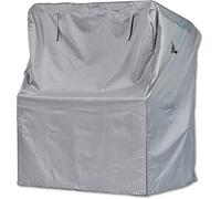 Mehr Garten Housse de Protection pour Fauteuil-Cabine en Osier | 150 x 100 x 165/140 cm | Polyester tissé Oxford 600D, Couleur : Gris