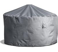 Mehr Garten Housse de Protection pour Table de Jardin Ronde | Ø 155 x 71 cm | Polyester tissé Oxford 600D, Couleur : Gris