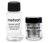 Mehron make-up Metallic Powder avec Mixing Liquid - Silver (5 gr/30 ml)