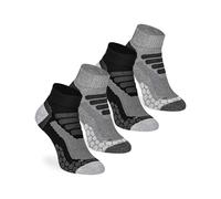 mehrstrumpf Coolmax Lot de 4 paires de chaussettes de randonnée courtes pour homme et femme - Rembourrage anti-bulles - Protection en tissu éponge pour homme et femme, 4 paires (anthracite/gris),