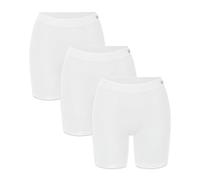 mehrstrumpf Lot de 3/6 boxers longs sans coutures pour femme - Culotte taille haute - En fibre de bambou douce et soyeuse (modèle : Lara), Lot de 3 (blanc), L