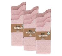 mehrstrumpf Lot de 8/12 paires de chaussettes pour enfant 100 % bio en coton pour garçons et filles sans couture (modèle : Biolivia), 23-26