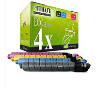 Mehrwegtoner 4X Kraft Office Supplies Cartouche de Toner Compatible pour Ricoh MP C3501 C3001 remplace 842044 - 842047 Set Toutes Les Couleurs