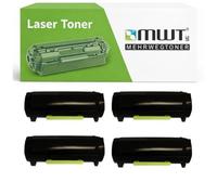 Mehrwegtoner Lot de 4 toners compatibles avec Lexmark MS310, MS315, MS410, MS510, MS610, remplace 0050F2H00, avec 15 % de puissance en plus