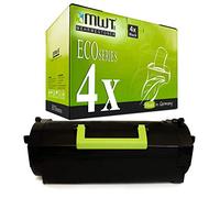 Mehrwegtoner Lot de 4 toners compatibles avec Lexmark XM7155 XM7163 XM7170 - Remplace 24B6020 - Noir - Capacité : env. 35 000 pages