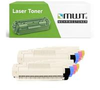 Mehrwegtoner Lot de 8 toners compatibles avec Oki C610, remplace noir, bleu, rouge, jaune avec 15 % de puissance en plus