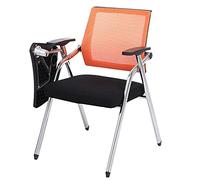 MEHWSAR Chaise de bureau empilable avec dossier ergonomique pour tablette, étudiant, salle de conférence, empilable, avec dossier ergonomique (orange)
