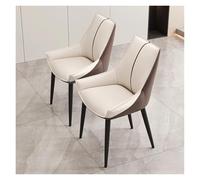 MEHWSAR Chaises d'appoint Larges, chaises de Salle à Manger Modernes du Milieu du siècle avec Coussins épais, chaises d'appoint de Cuisine rembourrées avec Pieds en métal(Bruin)