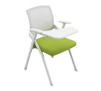 MEHWSAR Chaises de Bureau Pliantes en Maille avec Bureau attaché, Dossier Ergonomique en Maille, Chaise de Salle de conférence empilable, Chaise d'invité, de réception et de réunion(Groen)