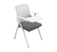 MEHWSAR Chaises de Bureau Pliantes en Maille avec Bureau attaché, Dossier Ergonomique en Maille, Chaise de Salle de conférence empilable, Chaise d'invité, de réception et de réunion(Gray-1)