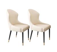 MEHWSAR Chaises de Cuisine en Cuir, chaises de Salon, chaises de Salle à Manger rembourrées, chaises d'appoint élégantes avec Dossier Ergonomique et Pieds en métal for Le Salon(2pcs)