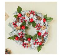 MEHWSAR Couronne de Noël 40 cm/16 Pouces, décoration d'intérieur et d'extérieur, Couronne de Noël for Porte d'entrée, Mur, fête, décorations de Noël(Style-2,with Light)