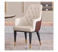 MEHWSAR Fauteuils de Loisirs Chaises de Salle à Manger en Similicuir Chaises de Salon Chaises de réception de Salon Chaise de Cuisine rembourrée avec dossiers et Pieds en métal(Cream)