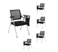 MEHWSAR Lot de 5 chaises de bureau empilables pour tablette et étudiant avec dossier ergonomique