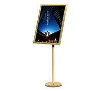 MEHWSAR Support de Panneau A2, Support de Menu Robuste, Support de Panneau sur Pied, Support d'affichage réglable, Support publicitaire for informations et menus(Gold)