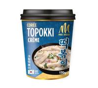 MEI ASIA - Topokki Crème Nouilles de Riz Sauce Crème Fromage - Recette Authentique Coréenne - le pot de 170g - Le Lot De 4