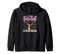 Mei Dirndl est dans Da Wäsch, Bretzel Party, Funny Design Sweat à Capuche