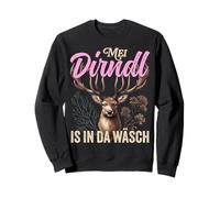 Mei Dirndl est dans Da Wäsch, Bretzel Party, Funny Design Sweatshirt