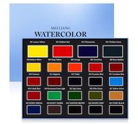 MEI LIANG Boîte à aquarelle 24 couleurs au design plein pan avec 4 couleurs primaires surdimensionnées, hautement pigmentées, gamelles amovibles. Idéal pour les débutants, les artistes et la peinture