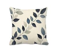 Meiaiao Housse de Coussin Extérieur Imperméable 25x25 cm - Bleu & Feuille Taie d'oreiller Décorative en Lin avec et Fermeture Éclair Invisible pour Jardin, Terrasse, Balcon - 12 Pièce 2B-1049