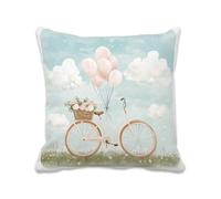 Meiaiao Housse de Coussin Extérieur Imperméable 30x30 cm - Bleu & Ballon Taie d'oreiller Décorative en Lin avec et Fermeture Éclair Invisible pour Jardin, Terrasse, Balcon - 13 Pièce 2B-1095