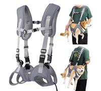 MeiAOBest Sac de transport pour chien, réglable et portable en maille respirante pour chiens âgés, handicapés, blessures articulaires, arthrite, paralysie chiens (gris)