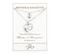 Meibai Ensemble de colliers avec pendentif en forme de cœur assorti avec initiale A-Z pour maman et moi, cadeau d'anniversaire pour maman et moi, standard, Métal, Pas de pierre précieuse