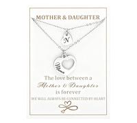 Meibai Ensemble de colliers avec pendentif en forme de cœur assorti avec initiale A-Z pour maman et moi, cadeau d'anniversaire pour maman et moi, standard, Métal, Pas de pierre précieuse