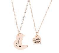 Meibai Gigi and Gigi's Bestie Ensemble de colliers assortis avec pendentif en forme de cœur pour grand-mère, petite-fille, Mimi Nana, Acier inoxydable, Pas de gemme