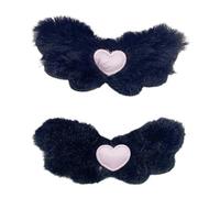 MEIBAOGE 1 paire d'épingles à cheveux en forme d'aile en peluche avec broderie en forme de cœur décalcomanies pour fille, queue de cheval, tresses, pince à cheveux pour femme