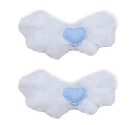 MEIBAOGE 1 paire d'épingles à cheveux en forme d'aile en peluche avec broderie en forme de cœur décalcomanies pour fille, queue de cheval, tresses, pince à cheveux pour femme, environ 8 cm, blanc