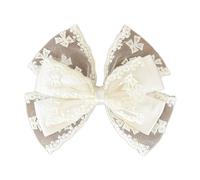 MEIBAOGE 1 pièce/1 paire de barrettes à cheveux en ruban de couleur unie avec nœud papillon pour fille - Beige - 1 pièce