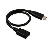 MEIBAOGE Câble adaptateur mini USB vers type C, 27 cm, noir, tête droite, charge 5 V 2 A et transfert de données 480 Mbps, compatible avec les appareils de type C