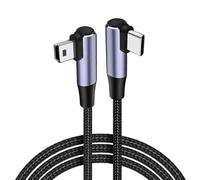 MEIBAOGE Câble USB C vers Mini USB, 90 degrés Type C mâle vers Mini USB mâle Convertisseur Cordon pour appareils photo numériques lecteurs MP3