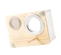 MEIBAOGE Cage de nid d'oiseau, abri en bois pour perroquets, cage de fenêtre d'élevage pour petits décors de cage à oiseaux