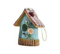 MEIBAOGE Cage de nid d'oiseau, abri peint pour colibri, cachette d'extérieur pour petits accessoires d'oiseaux