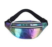 MEIBAOGE Femmes Holographique Taille Fanny Pack Ceinture Sac Voyage Hanche Bum Poitrine Téléphone Poche, Taille Fanny Pack-Couleur 1