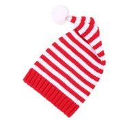 MEIBAOGE Festival Elfes Bonnet tricoté rayé pour adulte enfant Chaud Hiver Noël Bonnets de Père Noël pour hommes et femmes Chapeau de fête