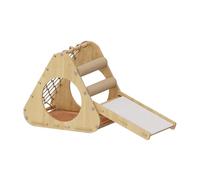 MEIBAOGE Lit pour chat - Grand filet d'escalade triangulaire doux avec support en bois - Filet d'escalade pour chat