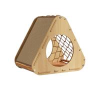 MEIBAOGE Lit pour chat - Grand filet d'escalade triangulaire doux avec support en bois - Filet d'escalade pour chat