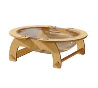 MEIBAOGE Lit transparent pour chat - Grand lit surélevé avec support en bois - Lit transparent pour chats