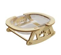 MEIBAOGE Lit transparent pour chat - Grand lit surélevé avec support en bois - Lit transparent pour chats