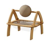 MEIBAOGE Lit transparent pour chat - Grand lit surélevé avec support en bois - Lit transparent pour chats