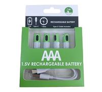 MEIBAOGE Lot de 2/4 piles rechargeables USB AAA lithium-ion haute capacité 1,5 V 750 mWh haute capacité 750 mWh, 44 x 10 mm