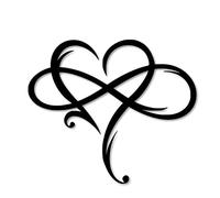 MEIBAOGE Métal Infinity Coeur Signe Mur Pendentif Art Amour Mur Signe Décoration Murale en Métal,Pendentif Mural-Noir-L