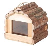 MEIBAOGE Nid d'oiseaux pour oiseaux sauvages en bois naturel Maison d'oiseau d'extérieur Nid suspendu pour pinsons, roi clôture, maison