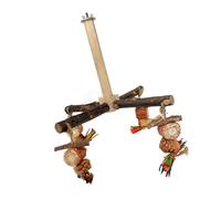 MEIBAOGE Perchoir en bois rotatif pour perroquets, conures, perruches, griffoirs pour petits perroquets