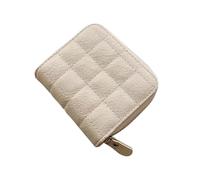 MEIBAOGE Petit portefeuille compact pour femme coréen à fermeture éclair avec broderie élégante porte-cartes en polyuréthane pour un usage quotidien, blanc cassé, Length 12cm