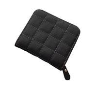 MEIBAOGE Petit portefeuille compact pour femme coréen à fermeture éclair avec broderie élégante porte-cartes en polyuréthane pour un usage quotidien, noir, Length 12cm